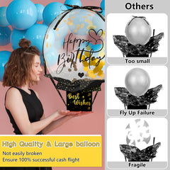 cash gift pull balloon box with balloons