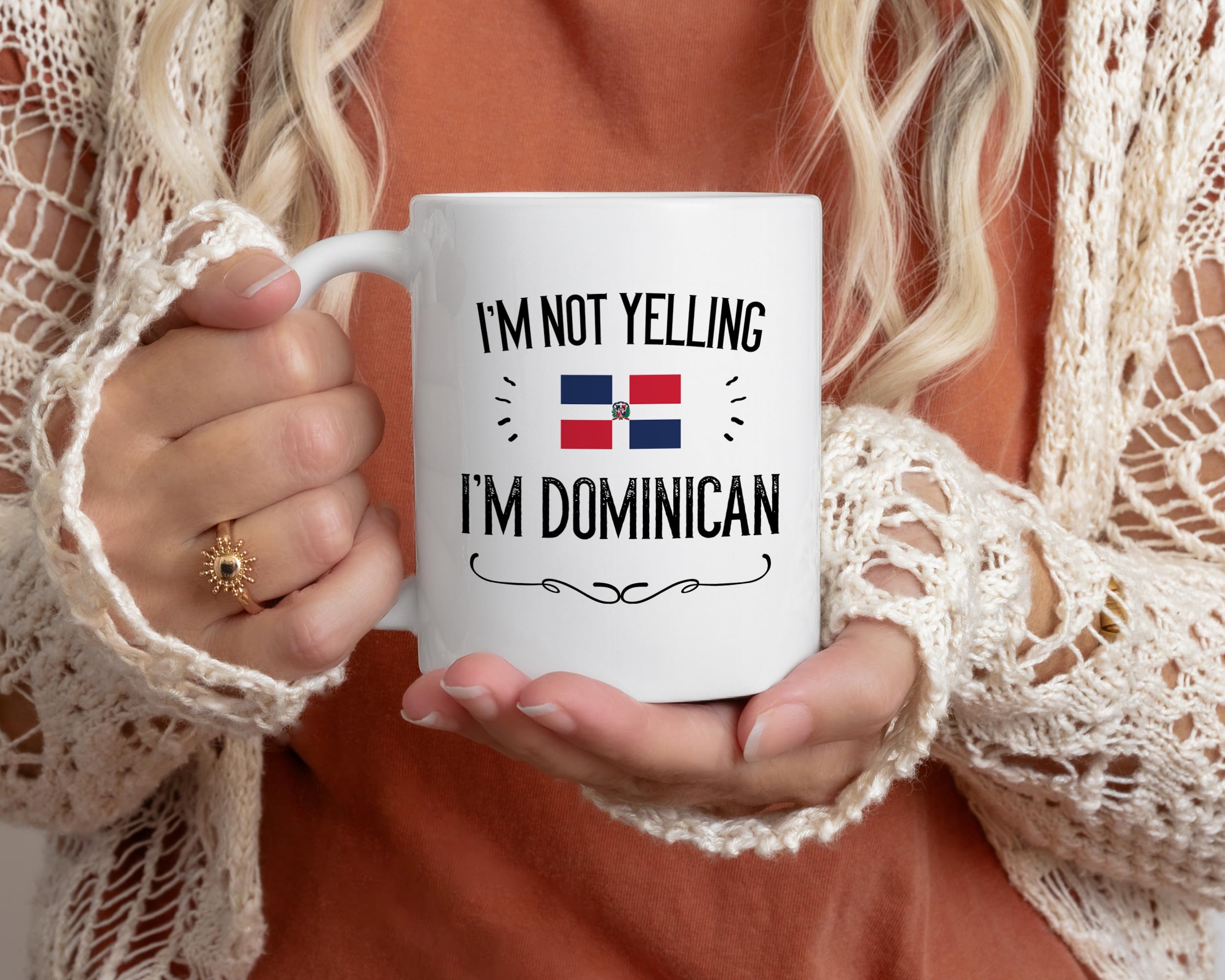 11oz Casitika mug with bold Dominican flag print