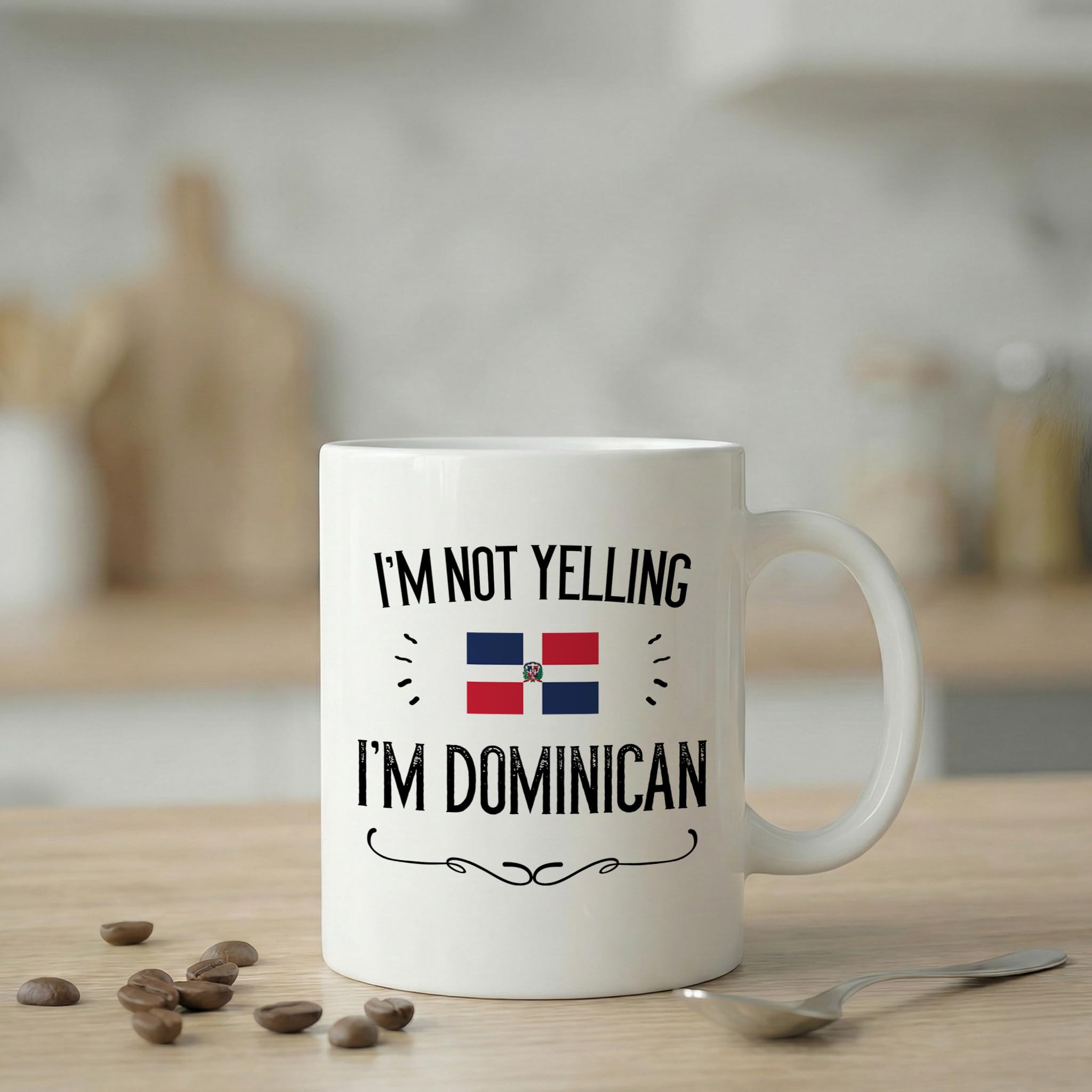 Morning coffee or evening tea mug featuring Dominican flag