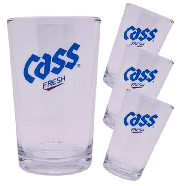 Cass Fresh beer glasses set of 4 in clear glass
