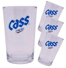 Cass Fresh beer glasses set of 4 in clear glass