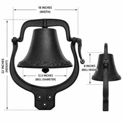 Cast iron dinner bell suitable for farm ranch church and school