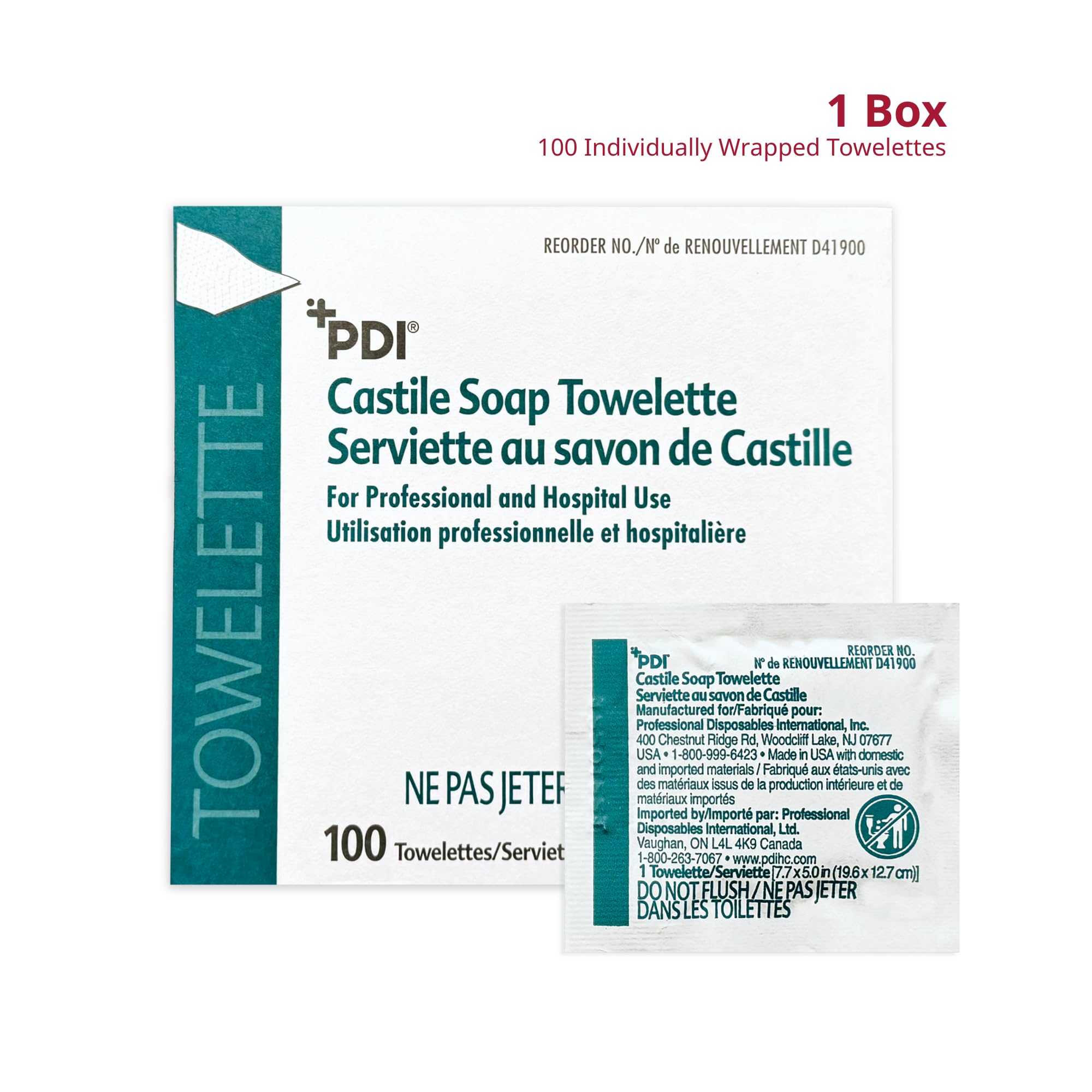 PDI Castile Soap Towelettes for personal care