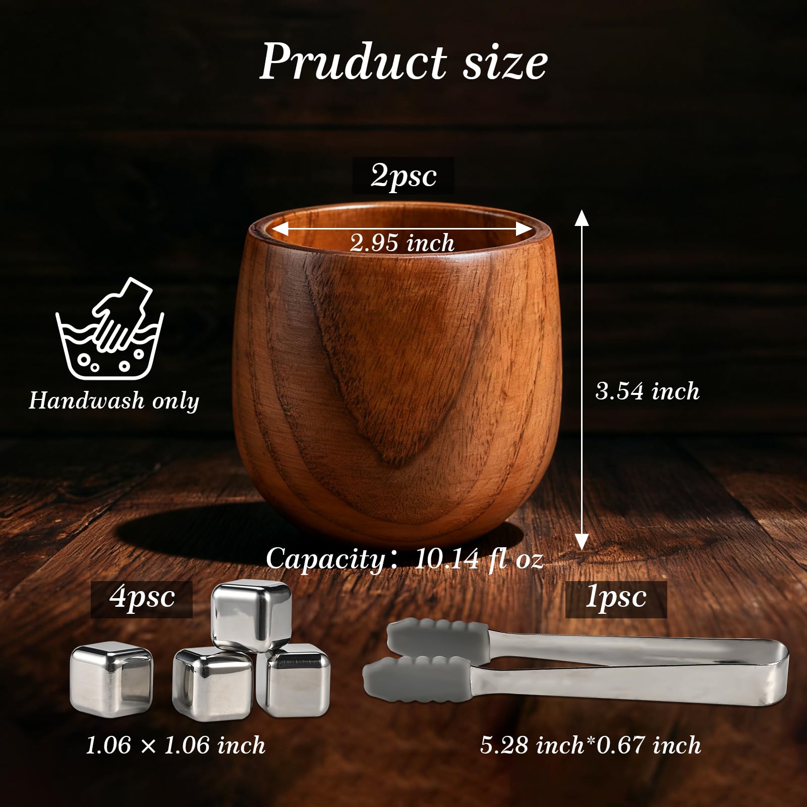Casuenia gift set wooden glasses with eco friendly box