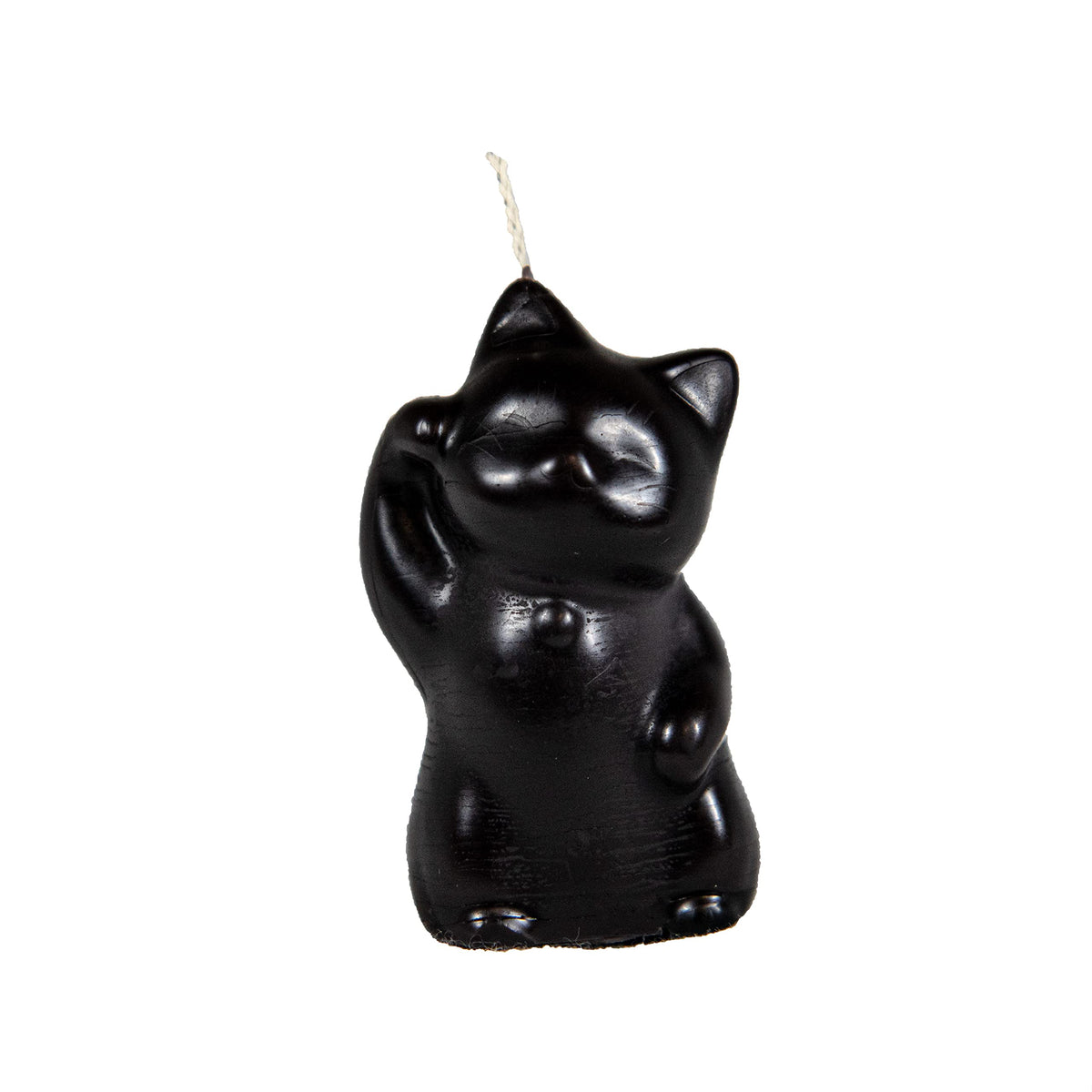 Cat beeswax candle featuring Maneki Neko Lucky Cat design