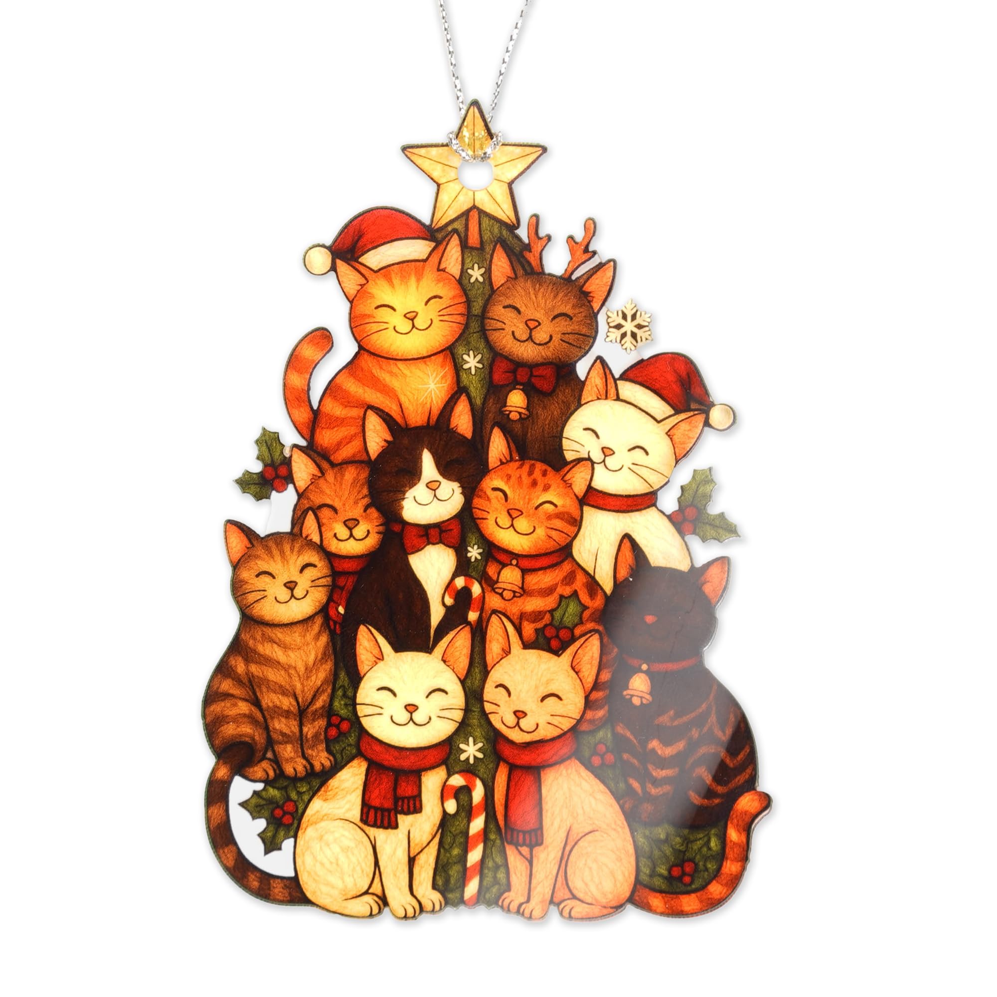 Cat Christmas Ornament 2025 on a Christmas tree