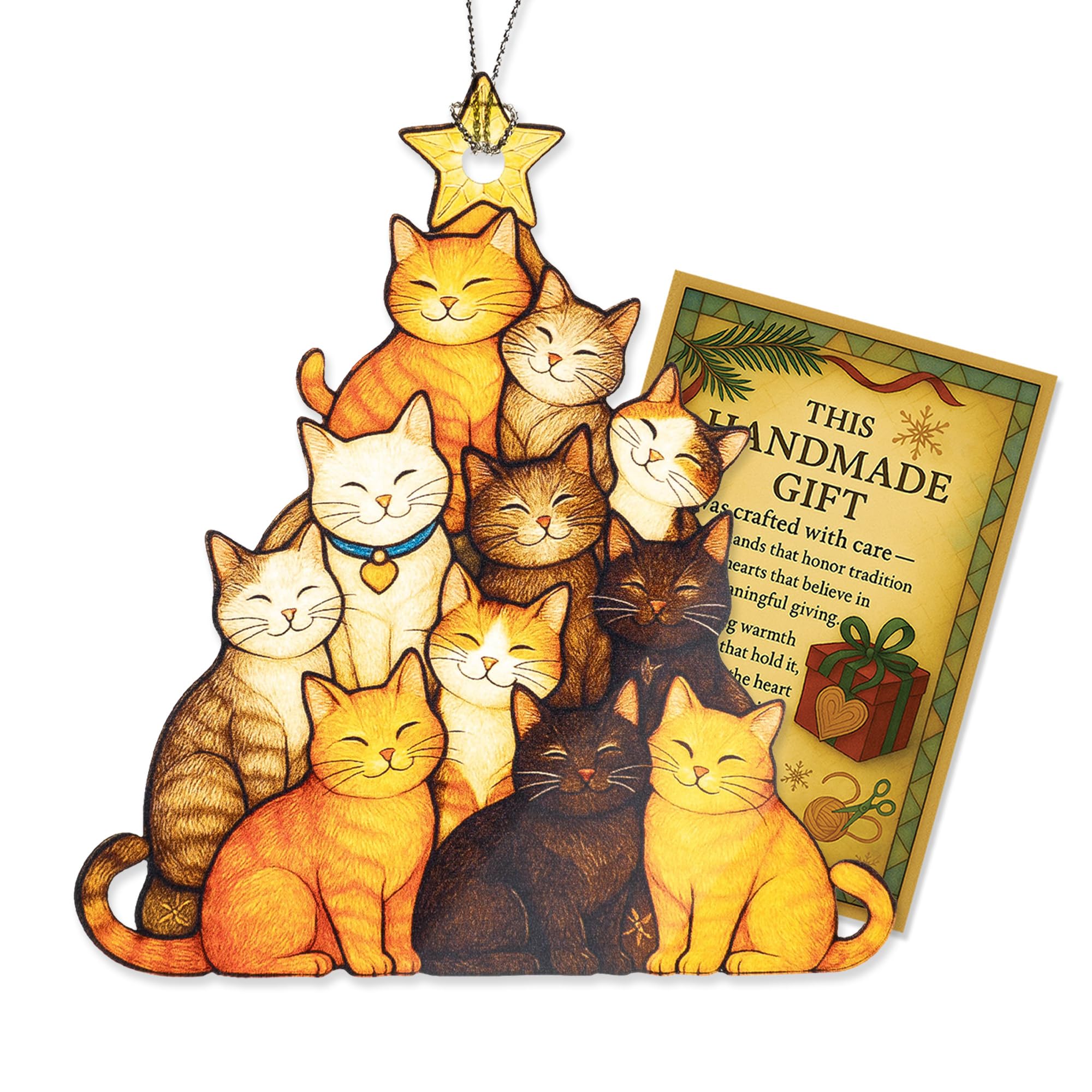 Cat Christmas Ornament 2025 tuxedo catt design