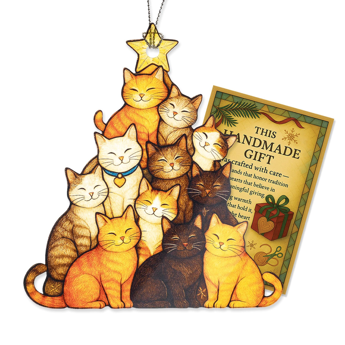 Cat Christmas Ornament 2025 tuxedo catt design