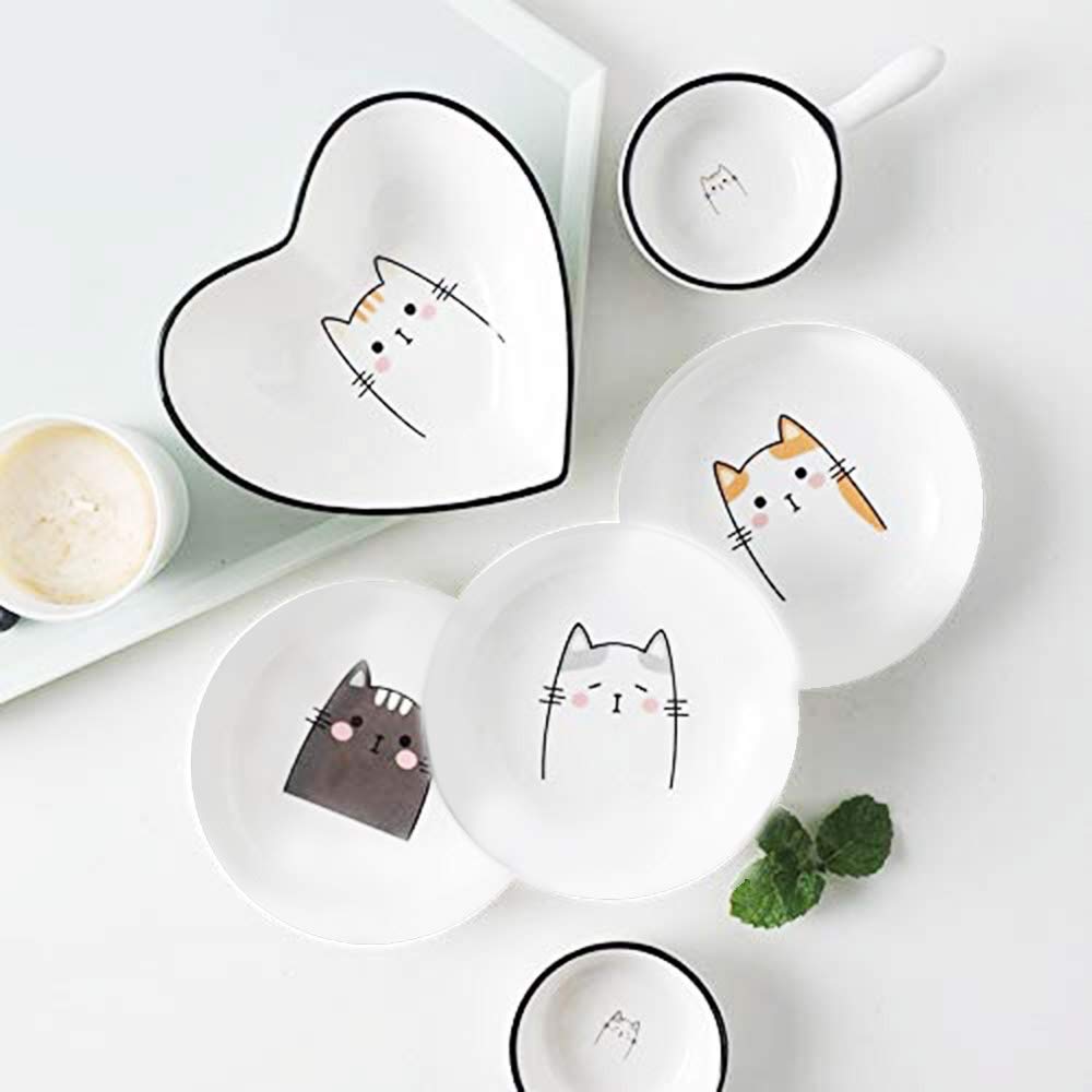 High-fired ceramic sauce dishes for vinegar and soy sauce