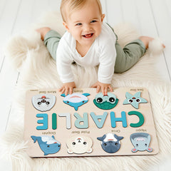 personalized wooden name puzzle keepsake nevandora image