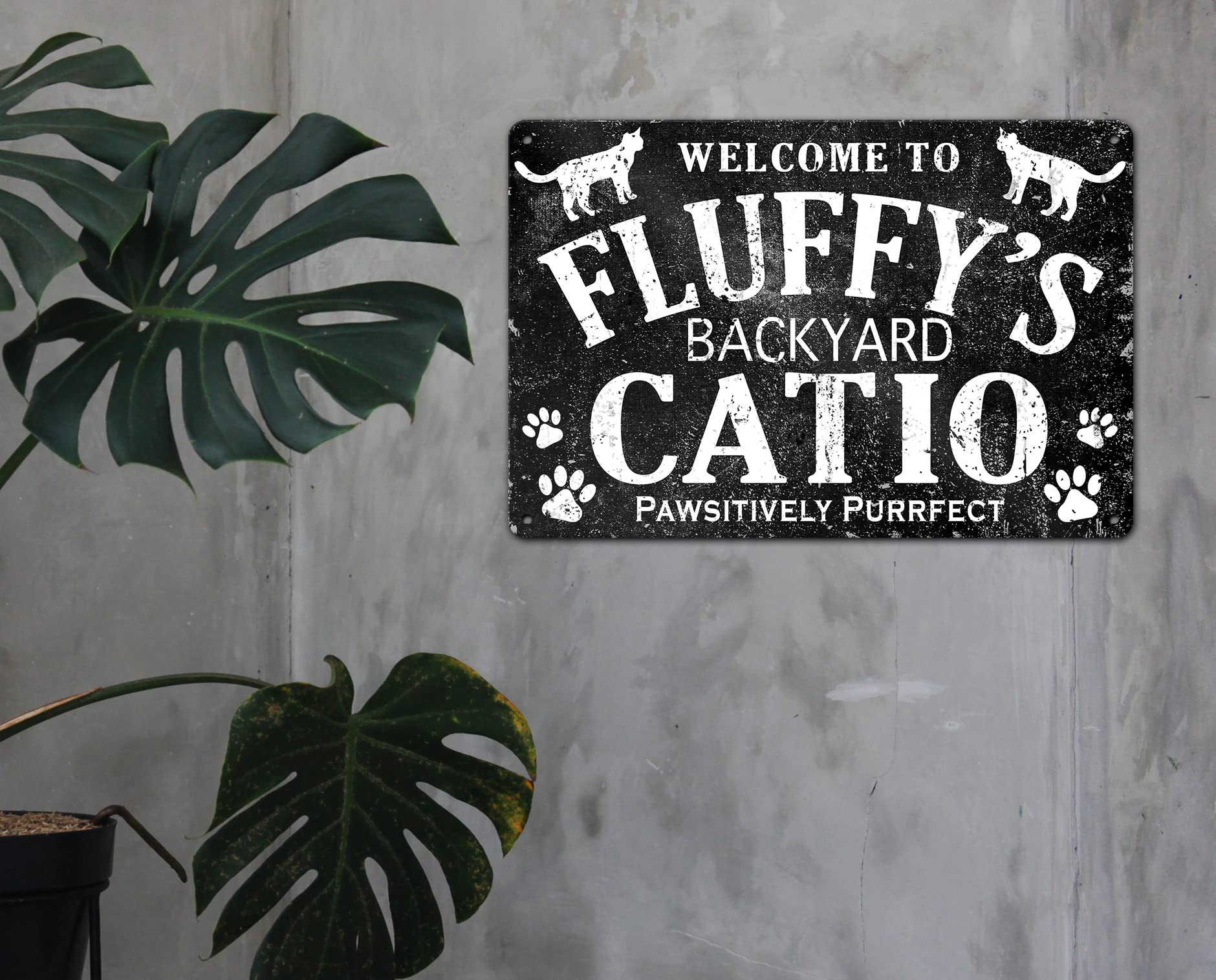 Cat name sign customization 9x12 option