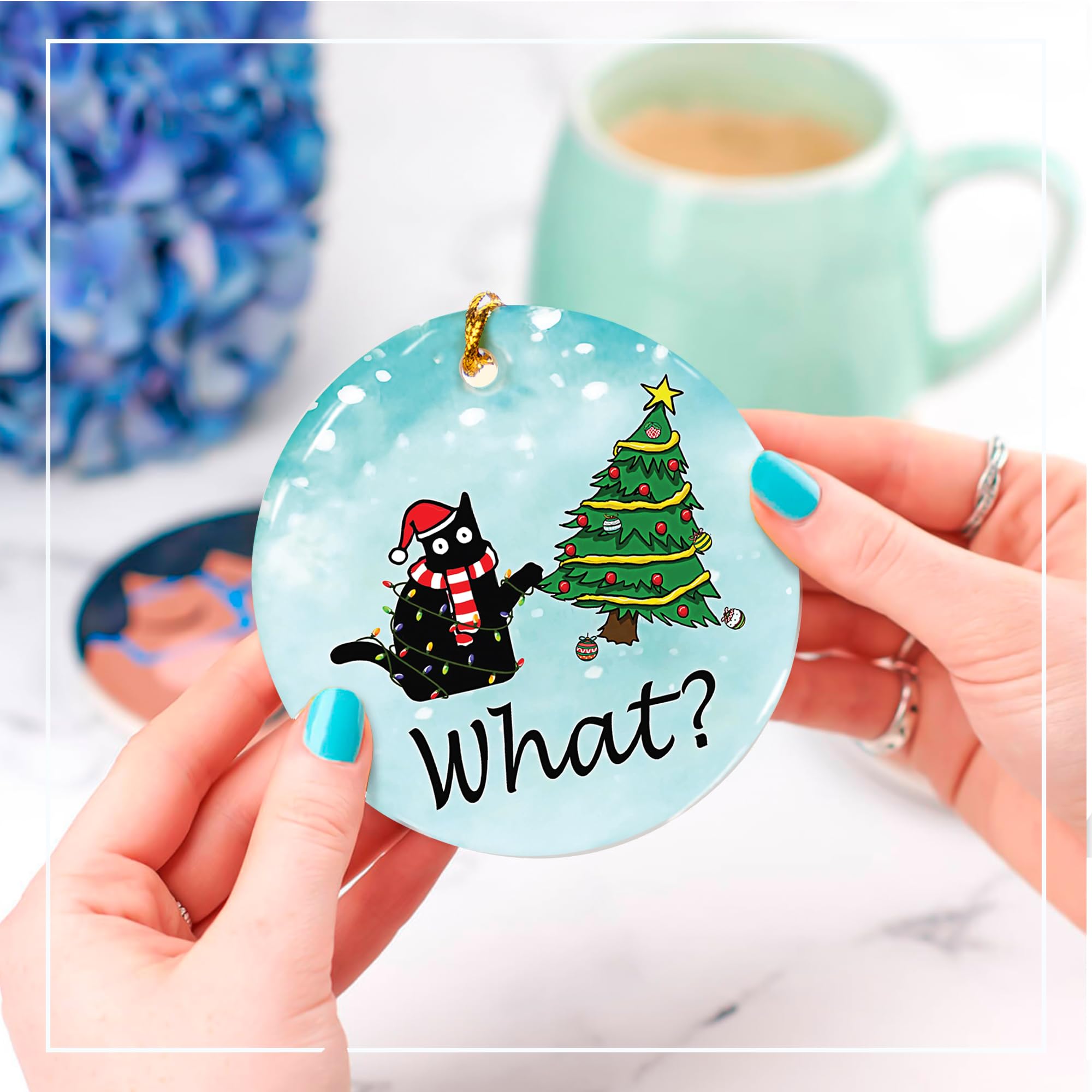 Unique holiday ornament 2025 with cat motif