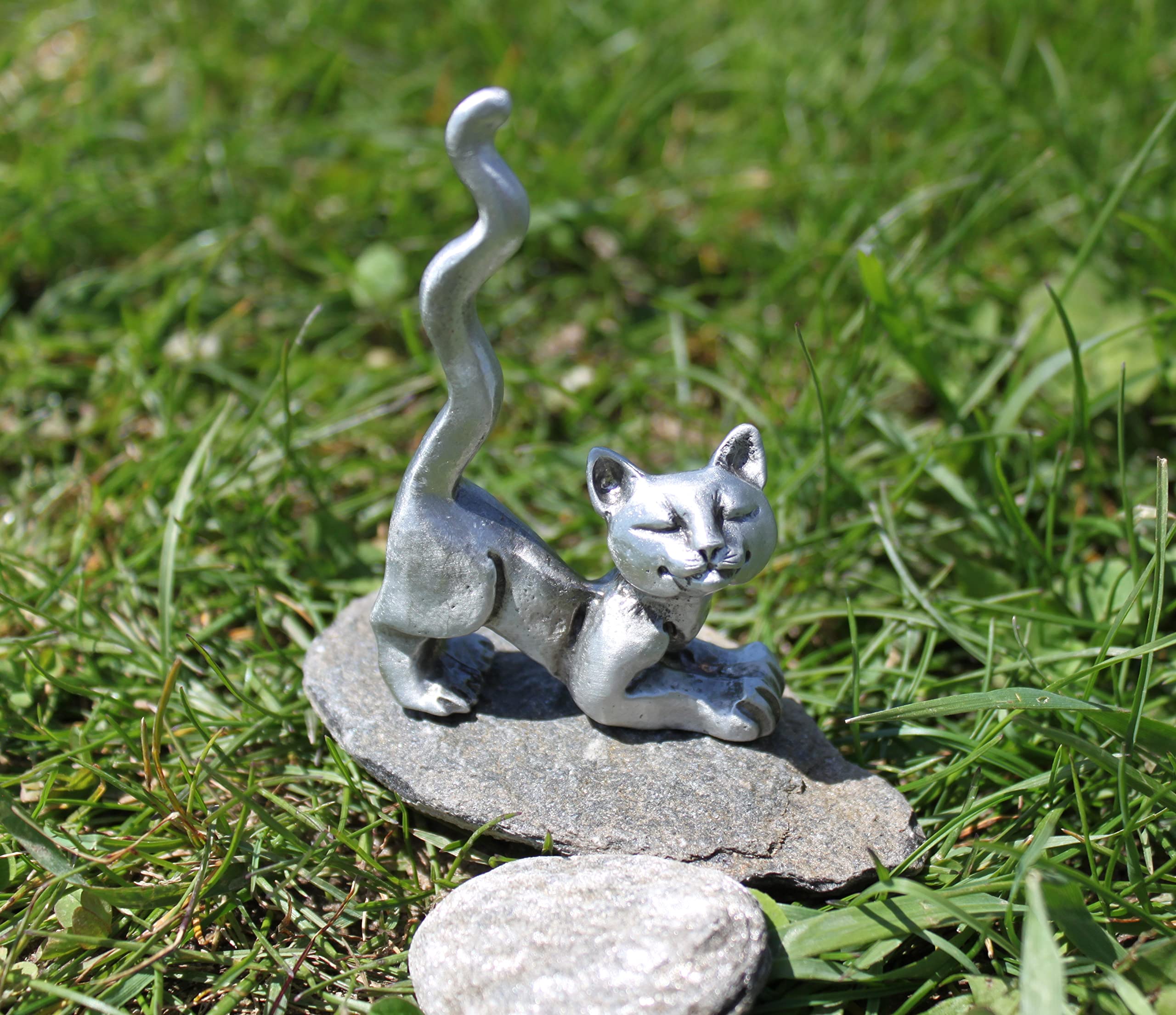 Cat ring holder pewter statue by Hastings Pewter Company