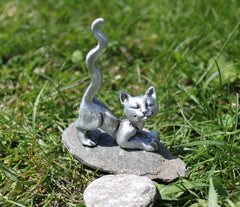 Cat ring holder pewter statue by Hastings Pewter Company