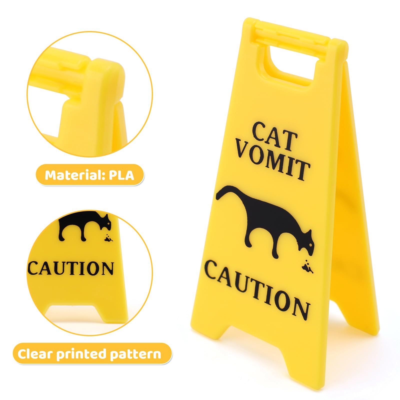 4inch cat vomit caution sign waterproof material