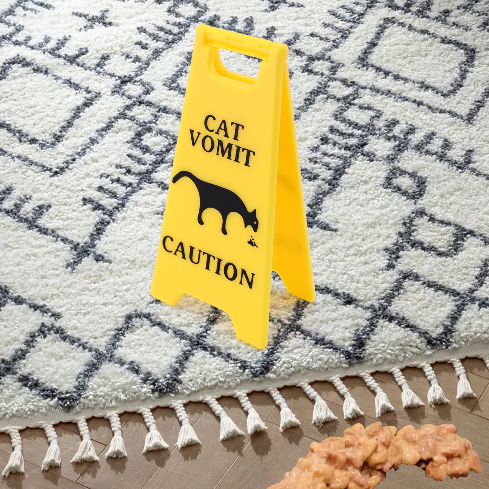 Lightweight durable cat warning sign for desks floors