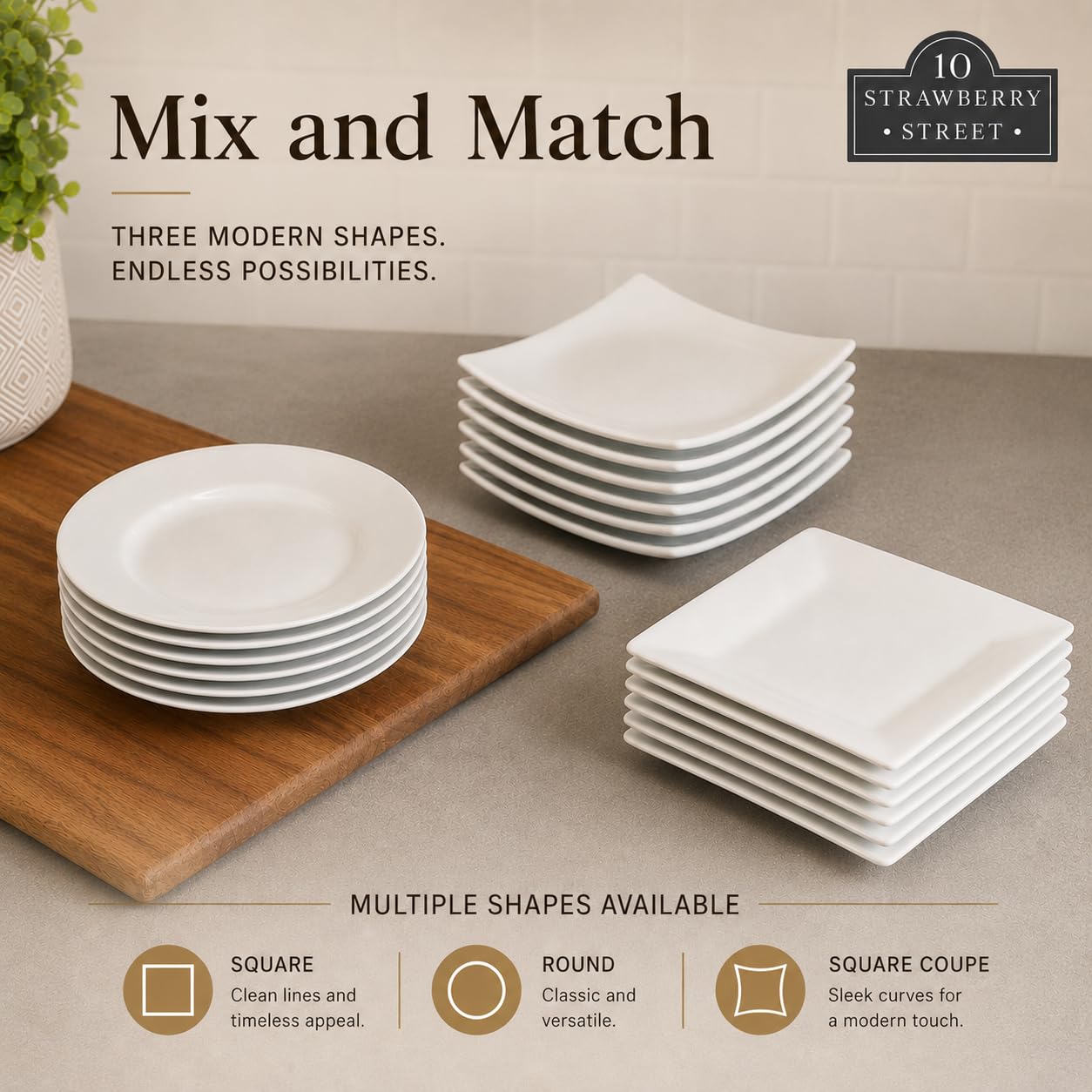 Catering square plate 6inch white