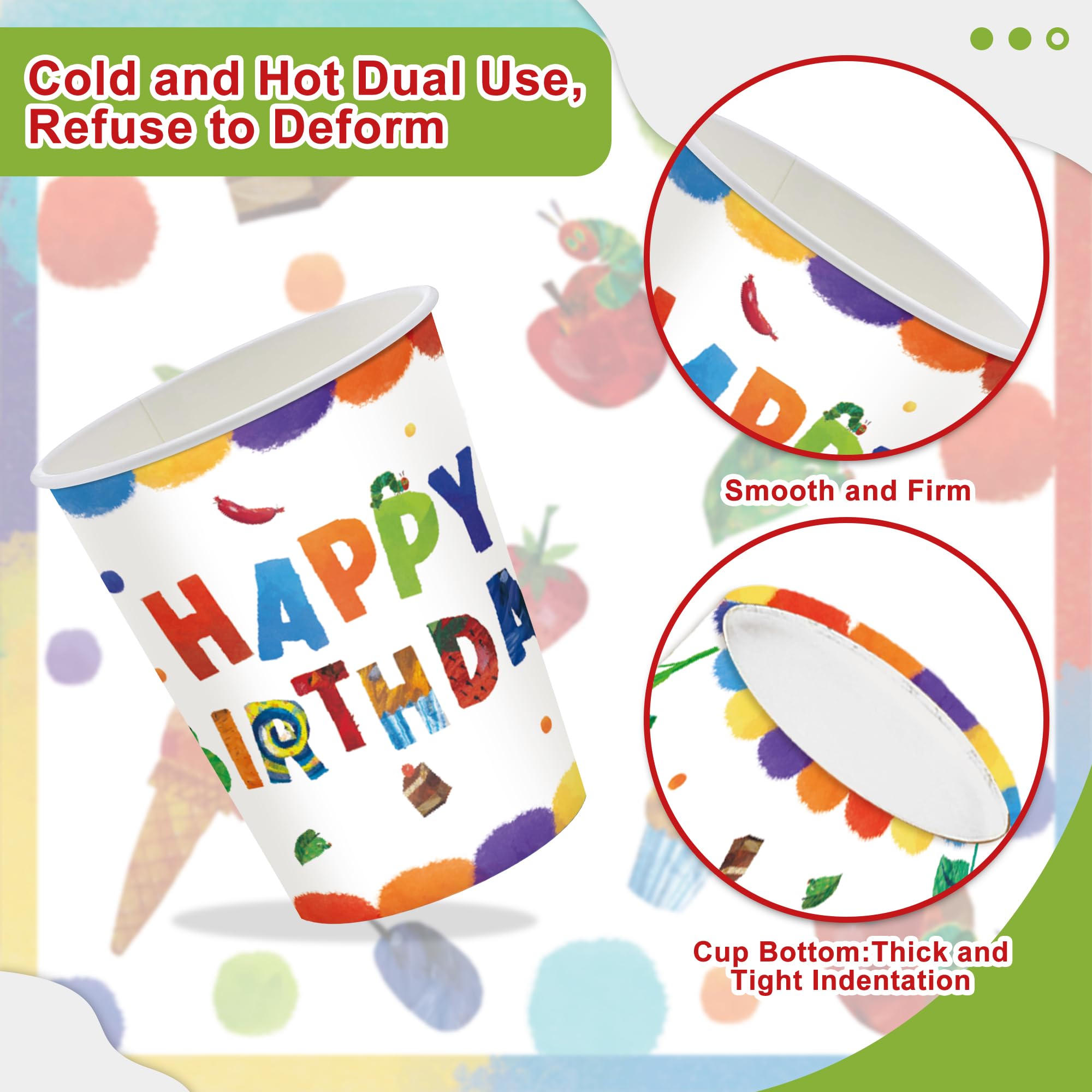 Caterpillar 1st Birthday napkins included in 120pcs pack