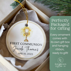 3 inch ceramic ornament printed with name and date