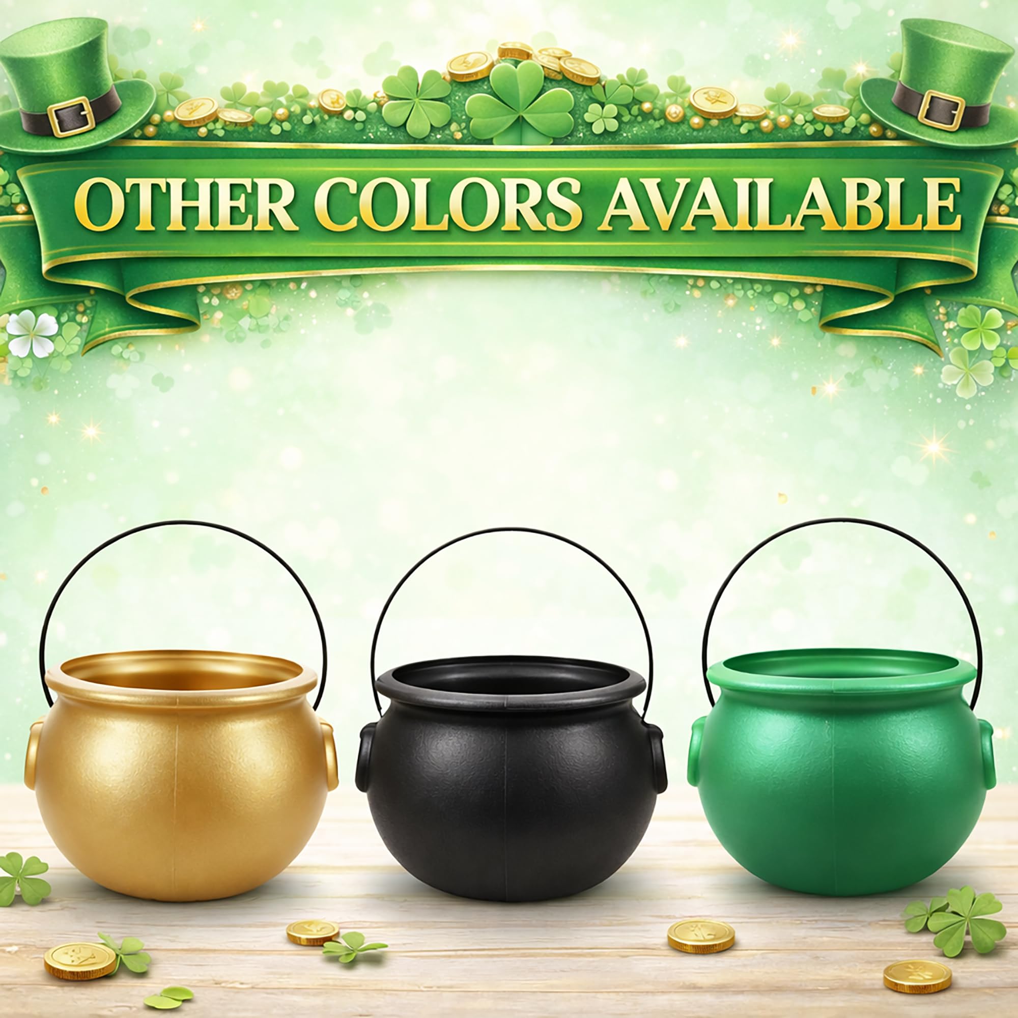GIFTEXPRESS 8 inch gold cauldron bucket center piece