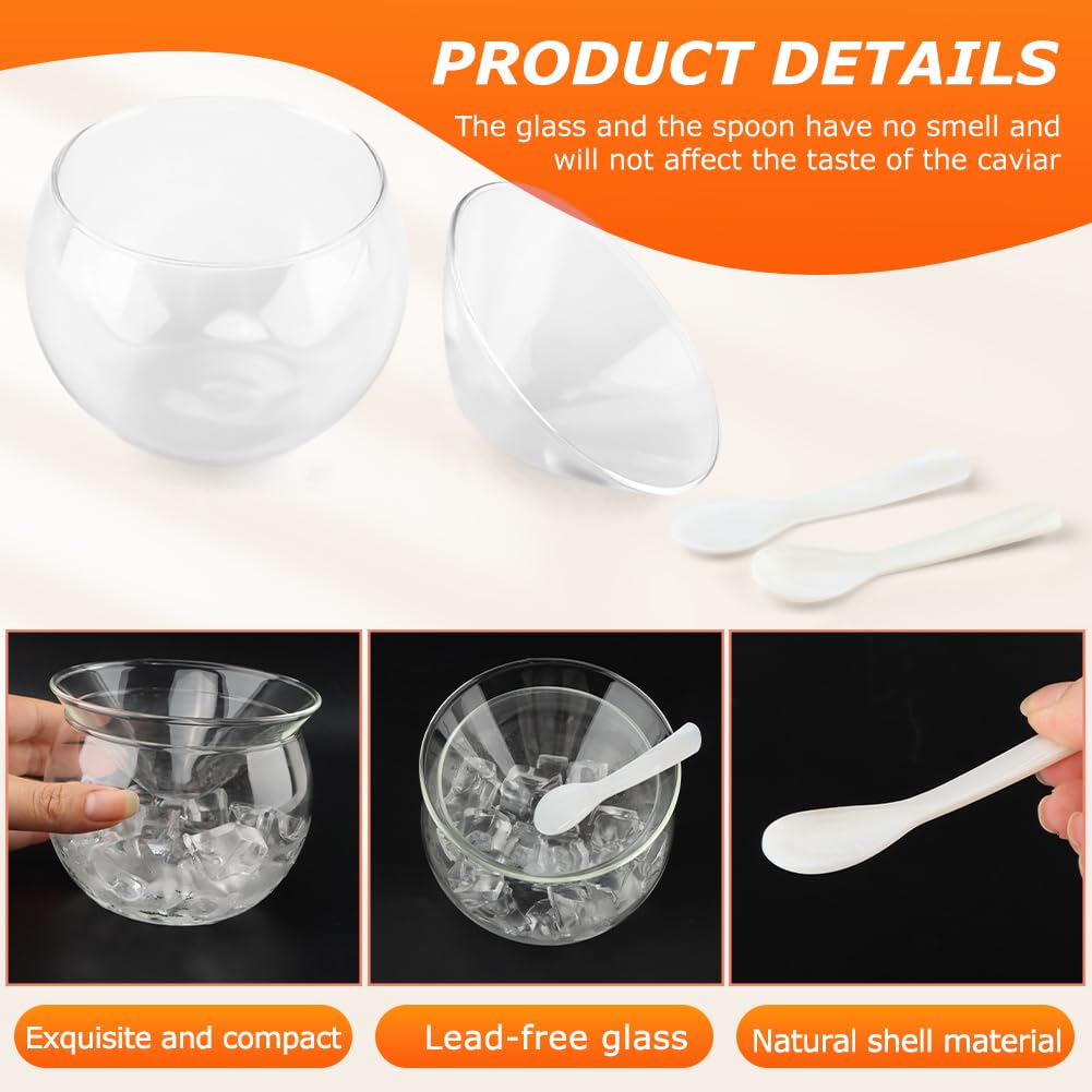 Caviar Server Set ice chiller holder with dish