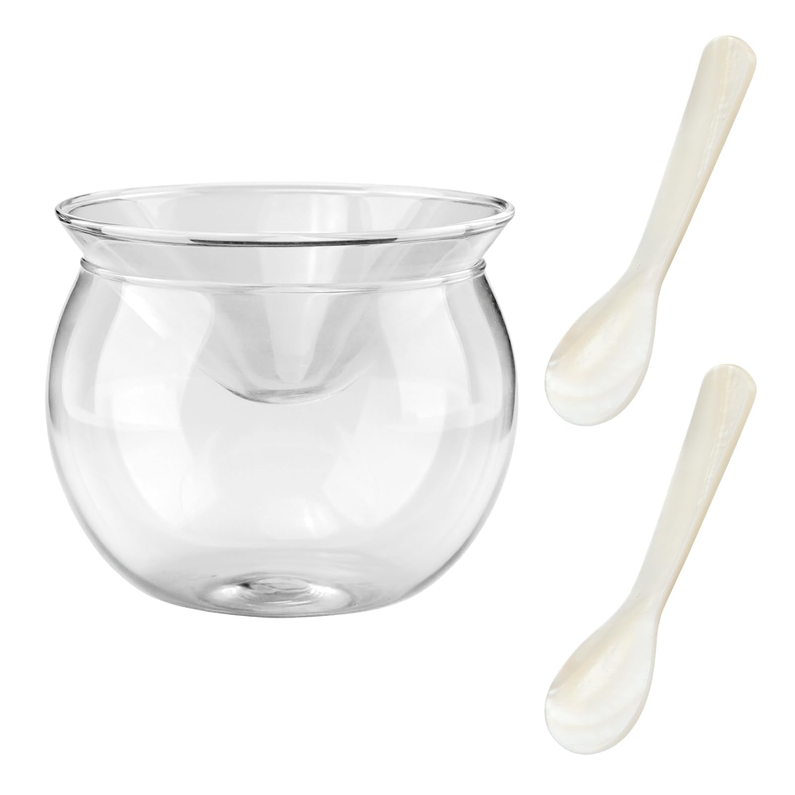 Caviar Server Set mother of pearl spoons close up