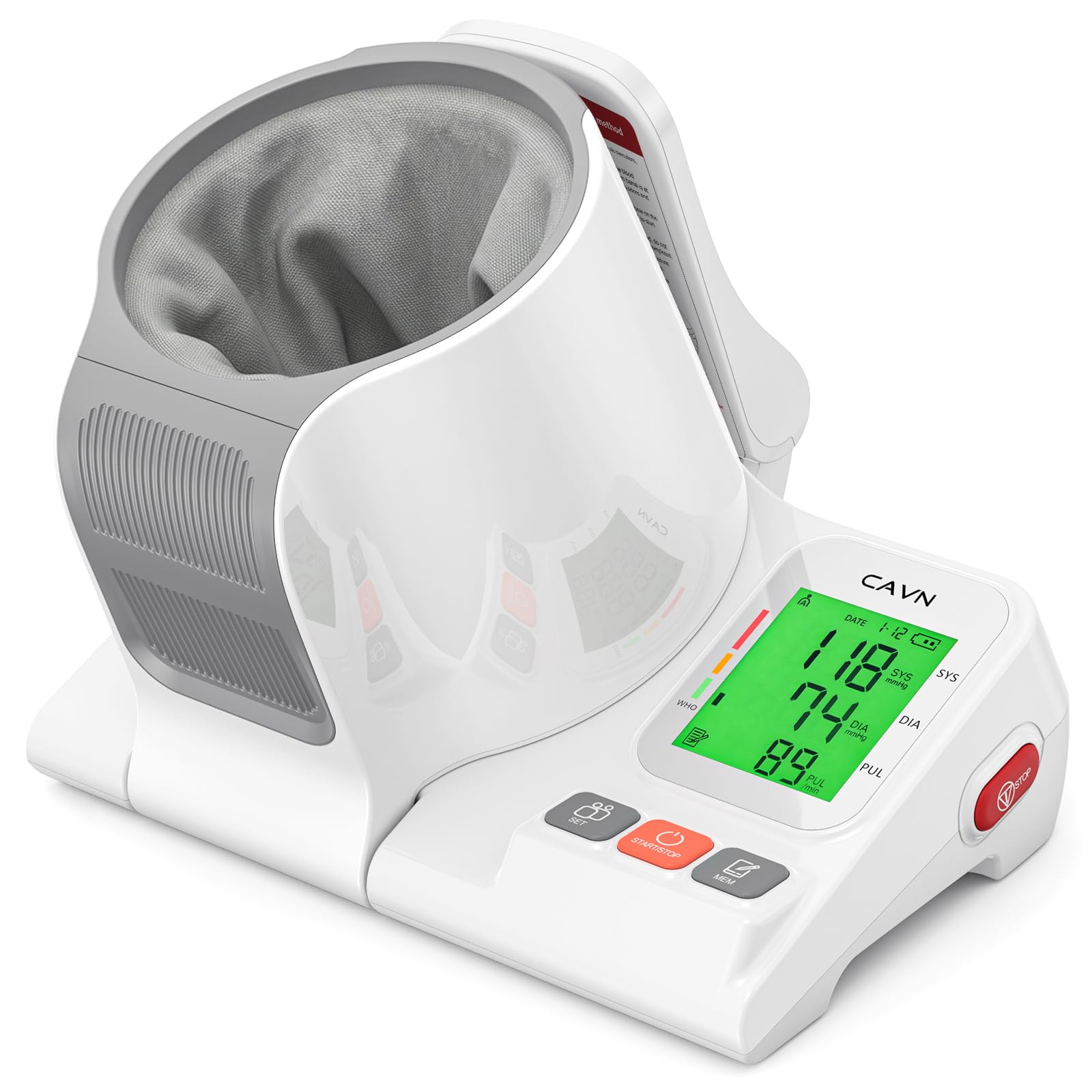 CAVN Blood Pressure Monitor with No-Wrap Barrel-Type Arm Cuff