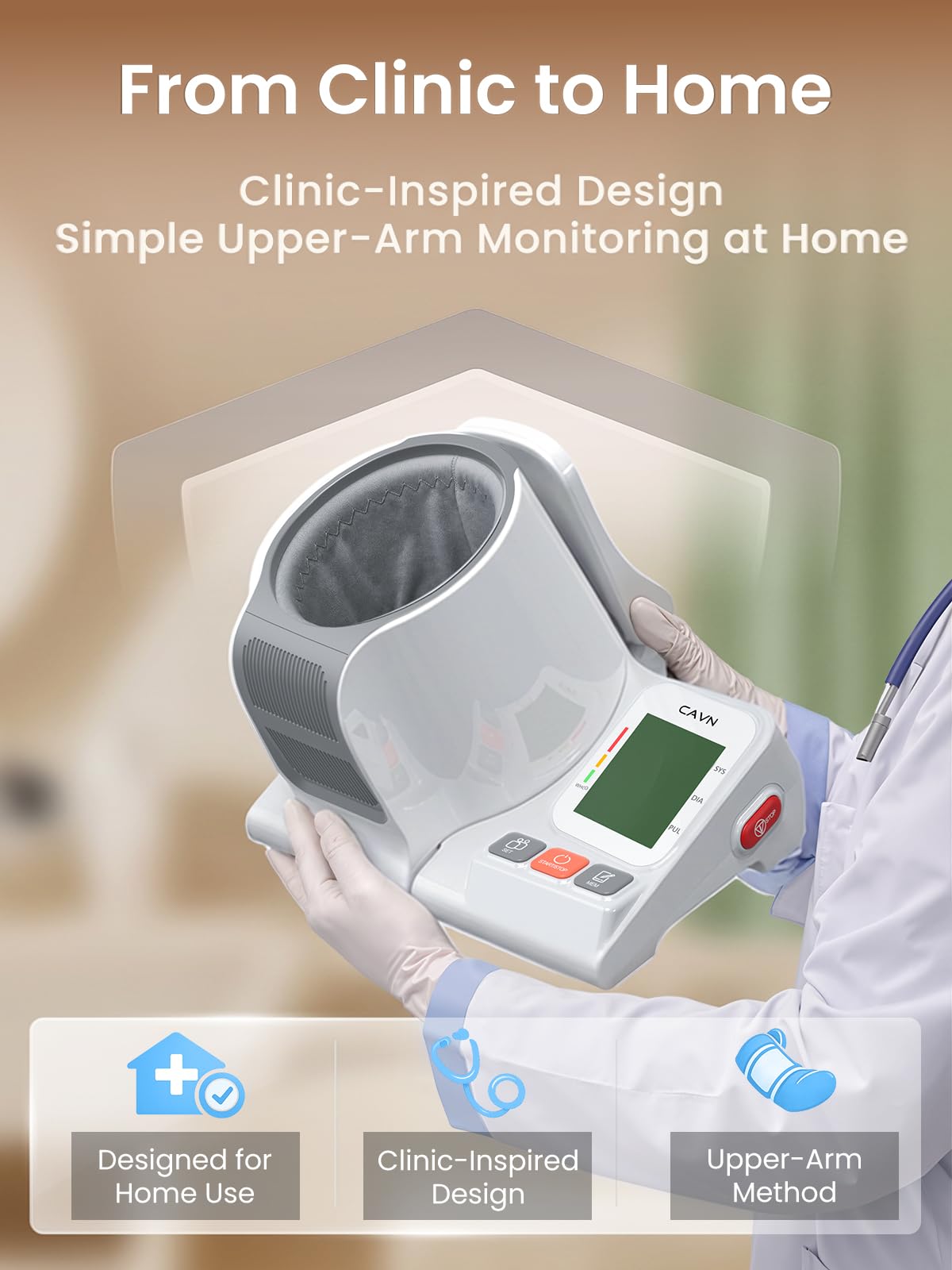 Rechargeable Type-C battery powered BP monitor