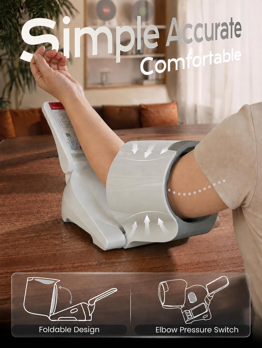Home use BP monitor auto-fit range 7.1 to 16.5 inches