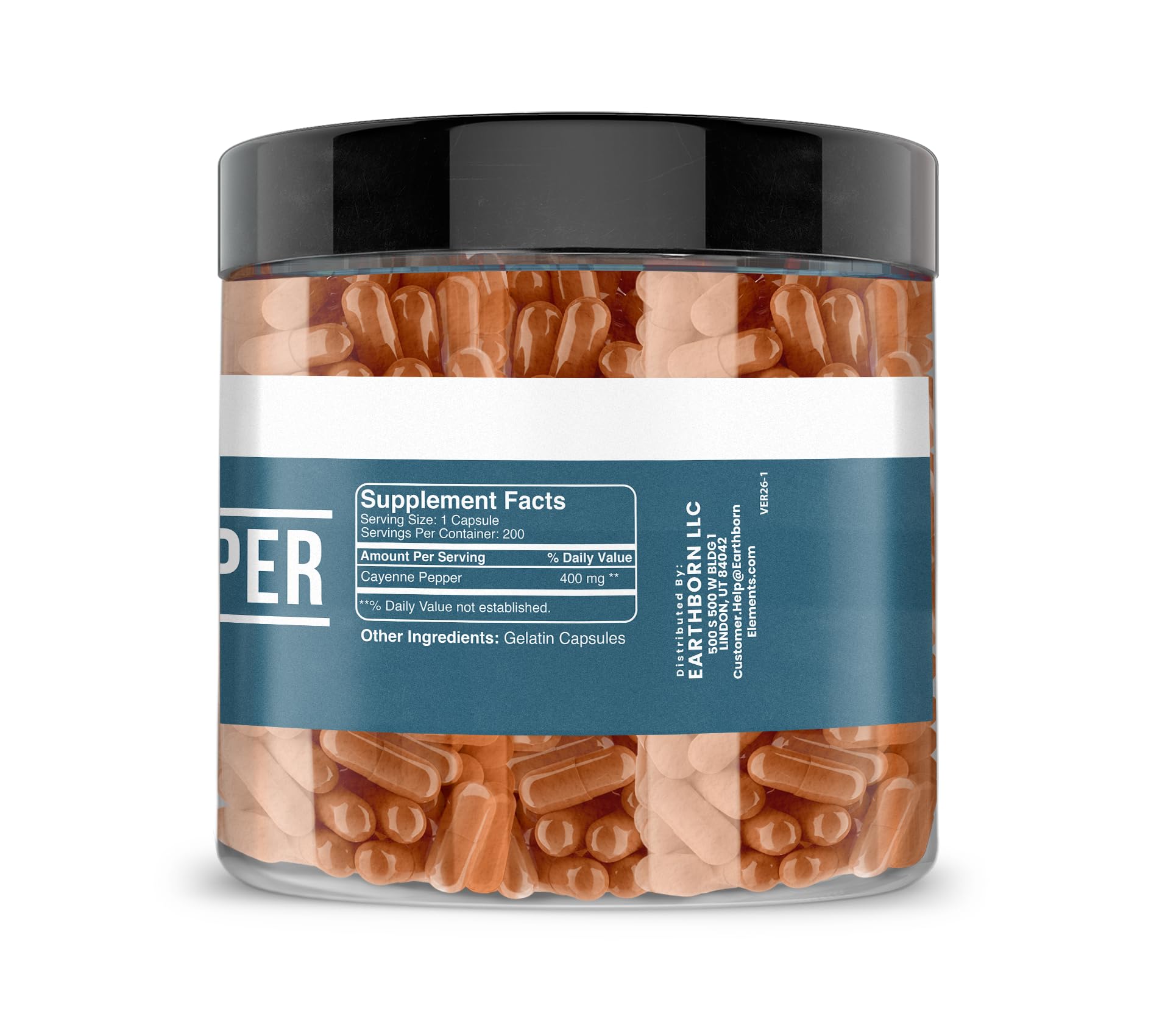 Cayenne Pepper Capsules by Earthborn Elements packaging
