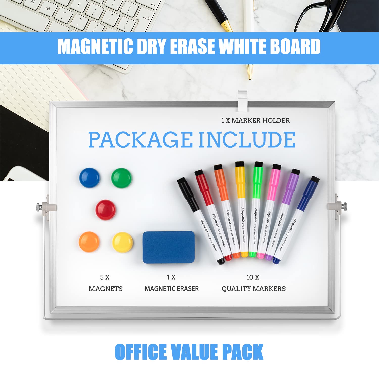 Cazeyoo magnetic desktop whiteboard 16 x 12inch