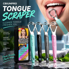Stainless steel tongue scraper by Cbiumpro