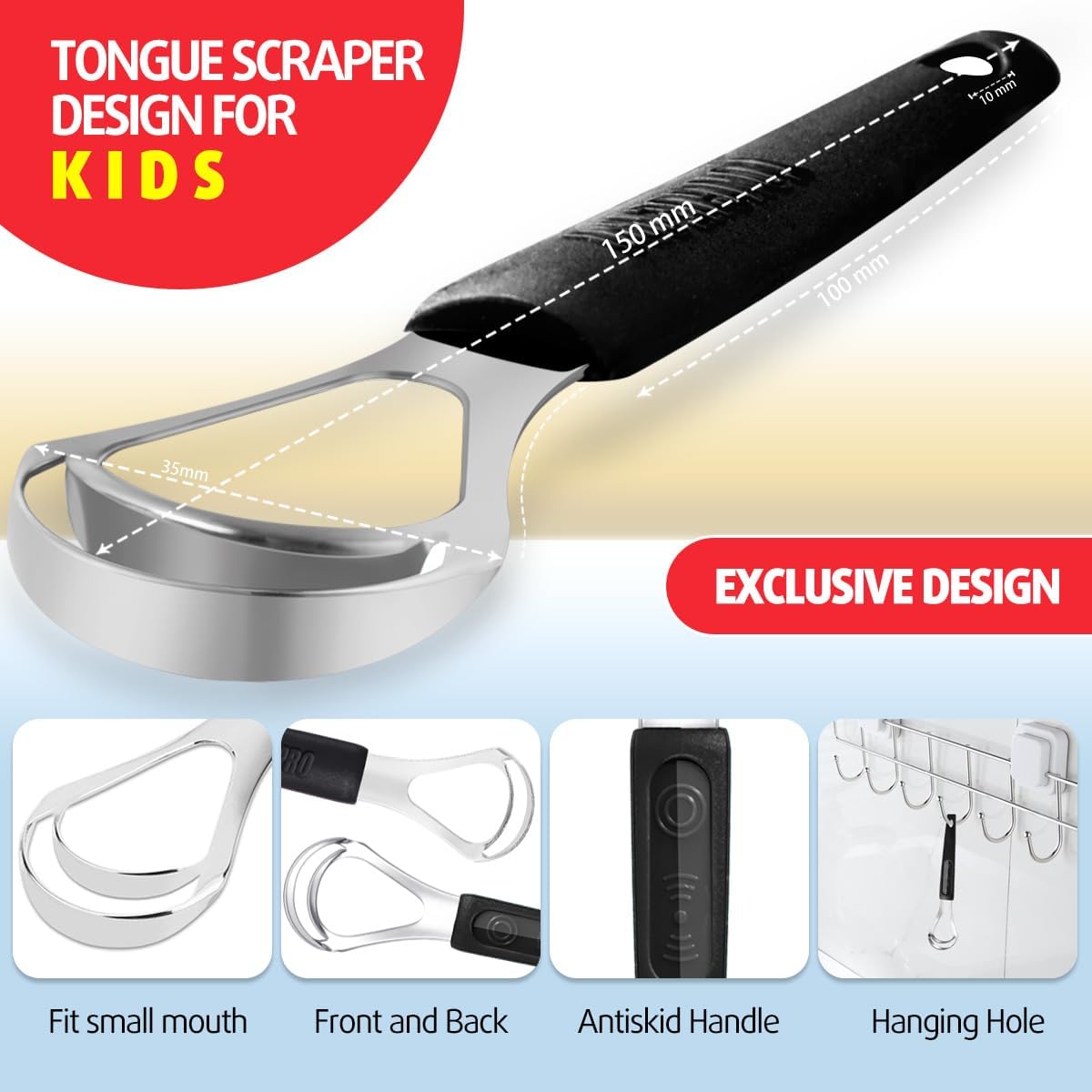 Two travel cases included with 4 pack tongue scrapers