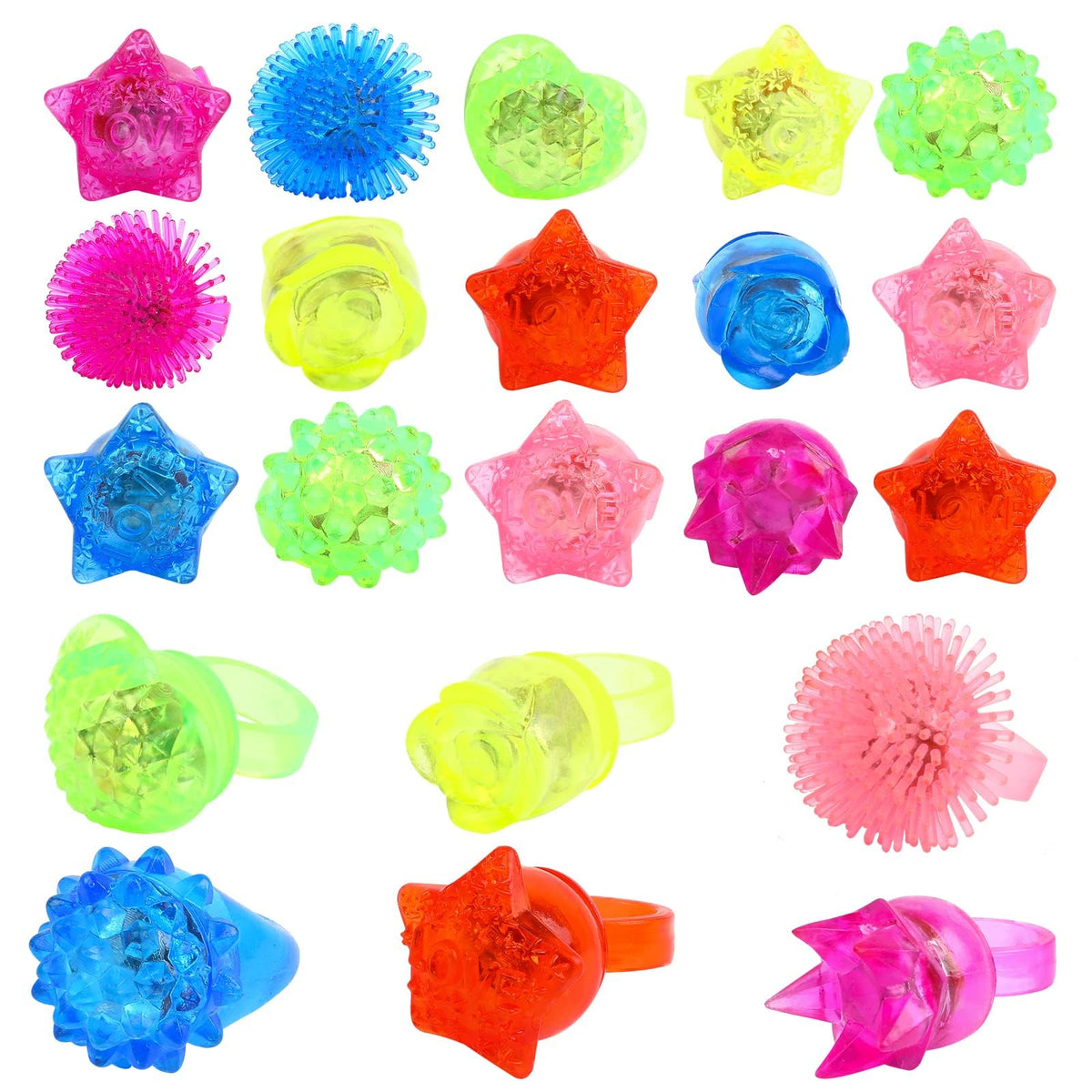 CCINEE 24Pcs light up rings for parties