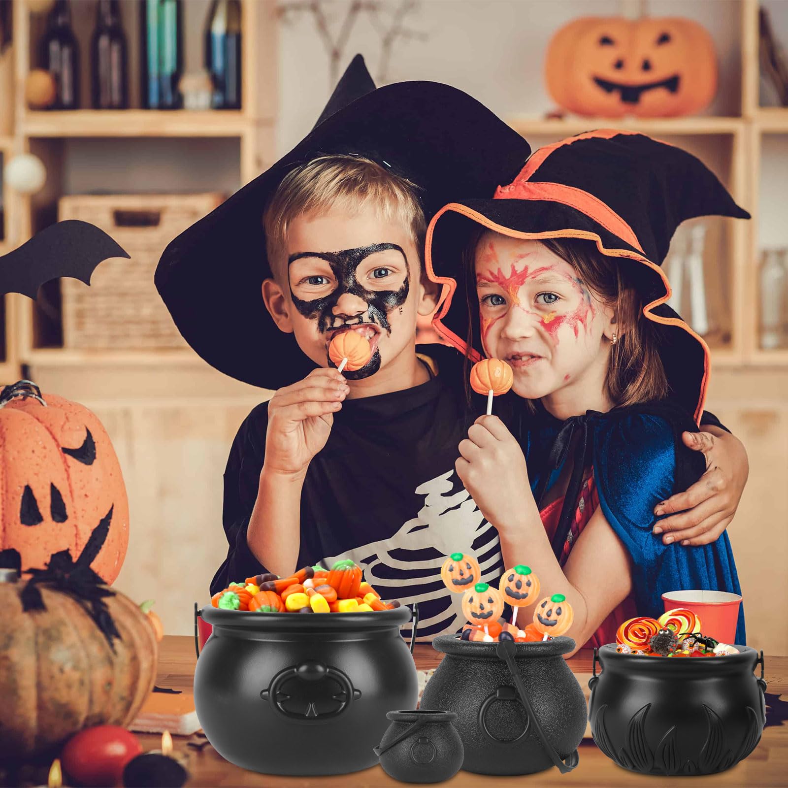 Assorted sizes Halloween witch cauldron candy holder