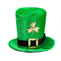 CCINEE velvet top hat green shamrock for Saint Patrick's Day