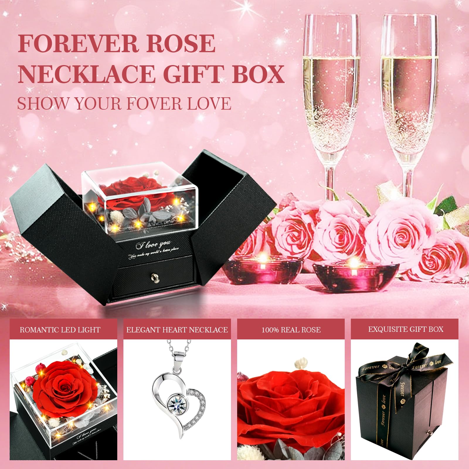 gift box with magnetic seal showcasing roses