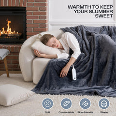 Gray Ceamorfco electric blanket with 8 heating levels