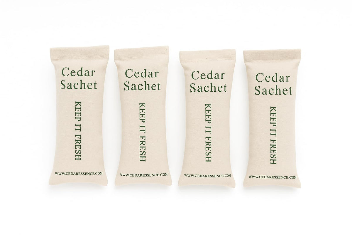Cedar Essence Aromatic Cedar Sachet Shoe Fresheners 8x2.5 inch cotton bag