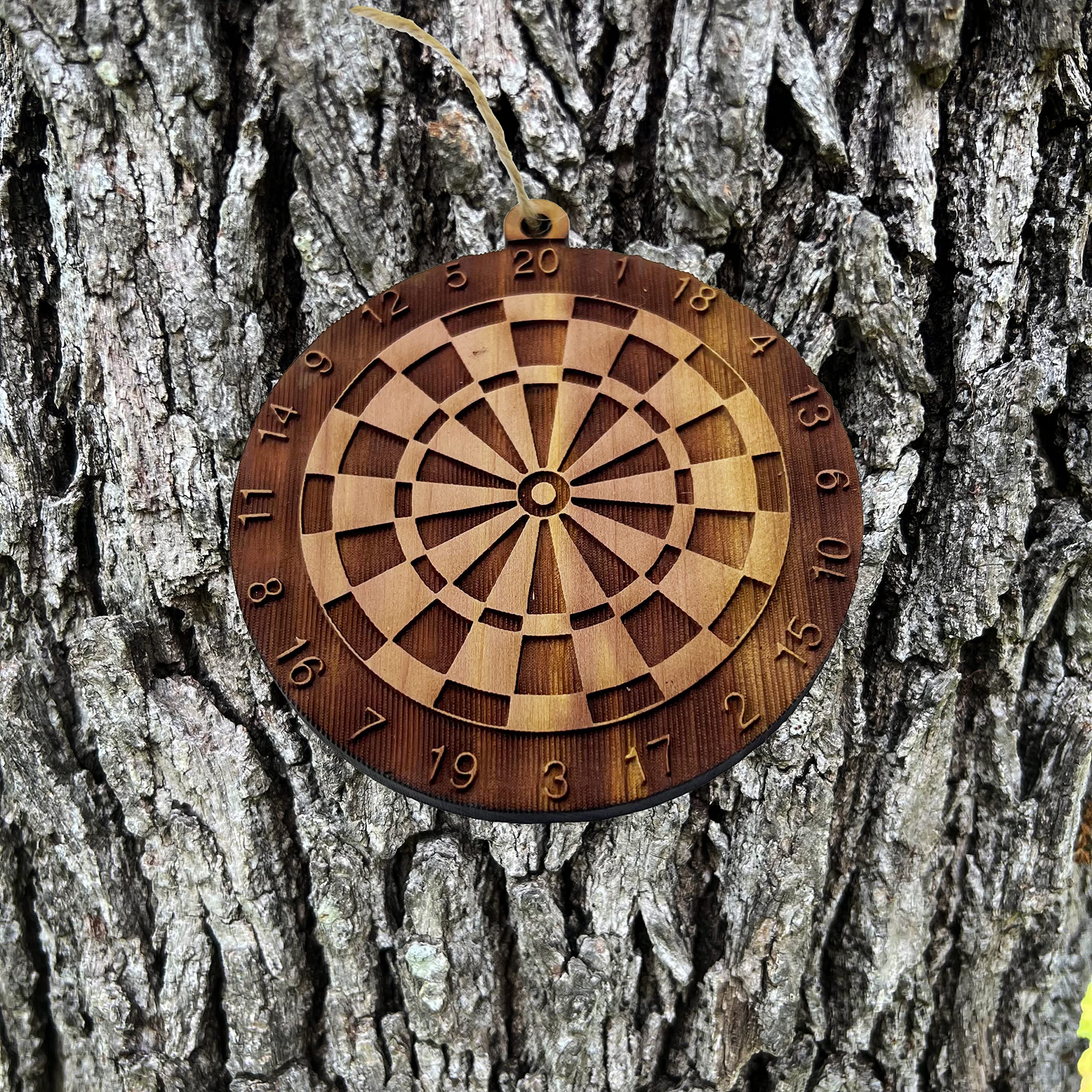 Cedar Ornament Dart Board Made in Texas