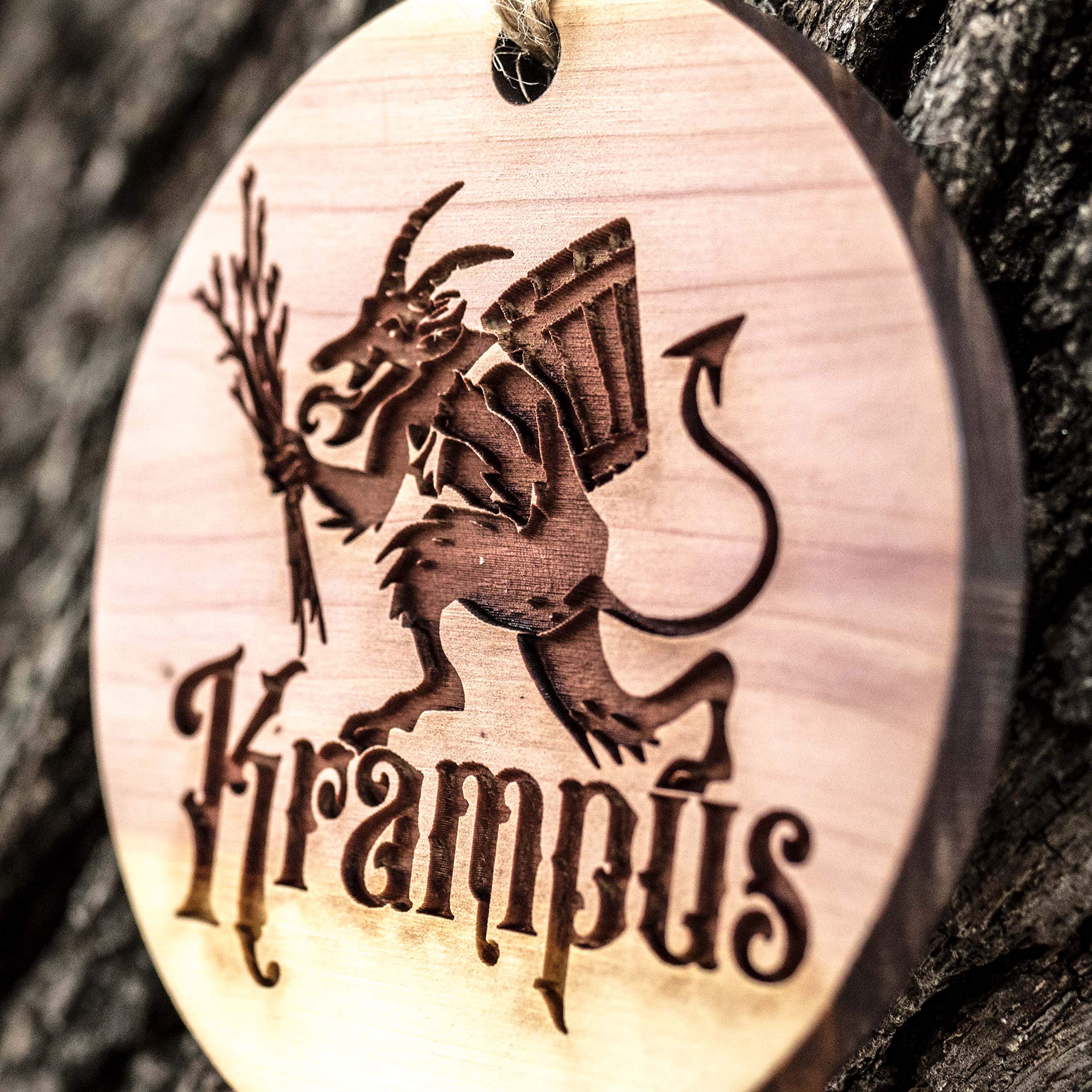 Solid cedar ornament laser engraving front side