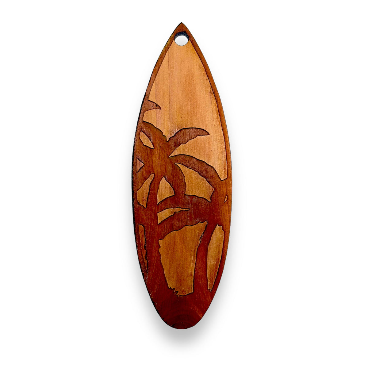 Texas made cedar ornament palm tree surfboard