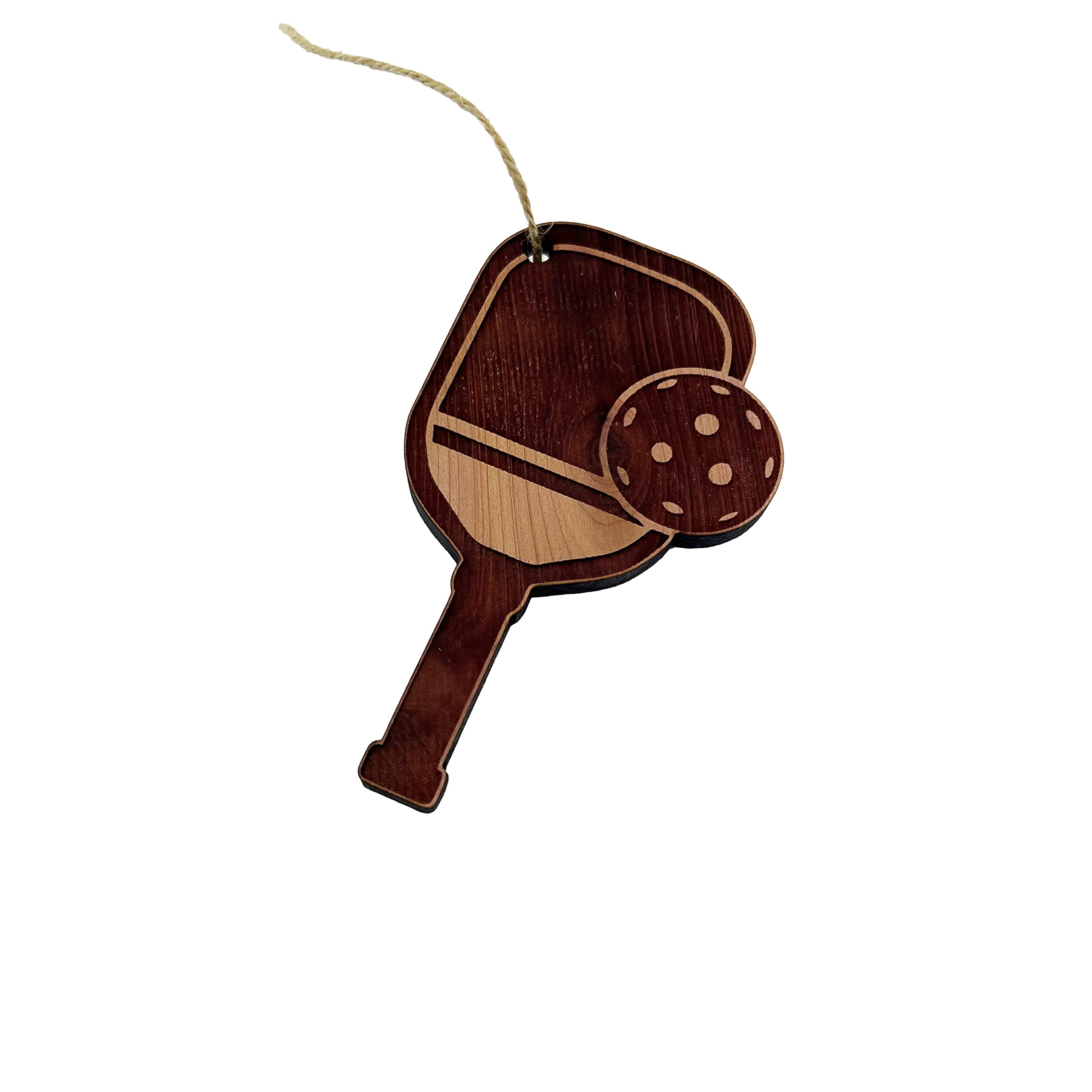 Cedar Ornament Pickleball Pure Cedar material