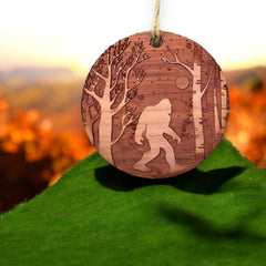 Cedar Ornament Winter Sasquatch Bigfoot Christmas gift idea