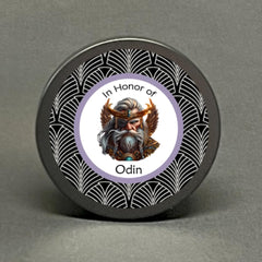 cedar scented Odin offering candle with dragon's blood tiger's eye amethyst rosemary feather