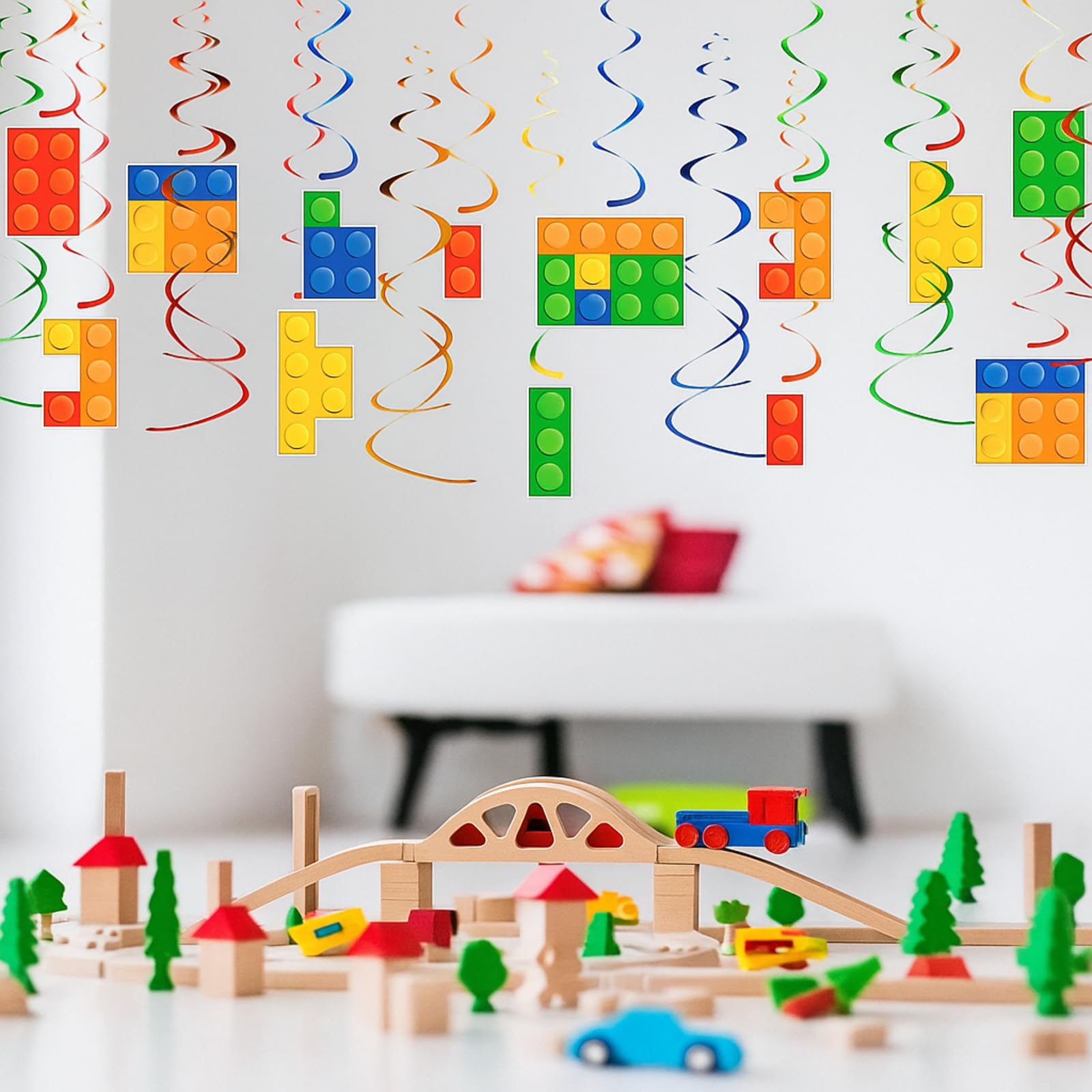 ceiling decoration building block themed party