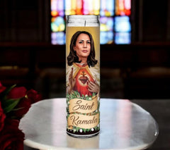 Celebrity prayer devotional candle Saint Kamala Harris USA made