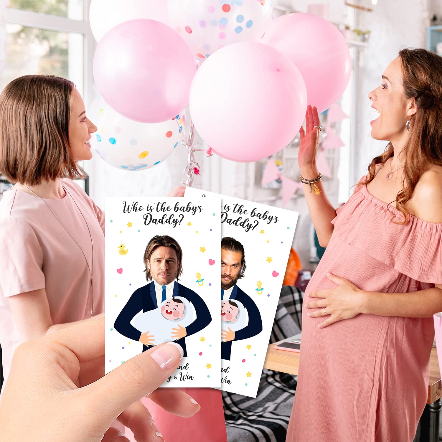 Foil scratch-off stickers for daddy reveal