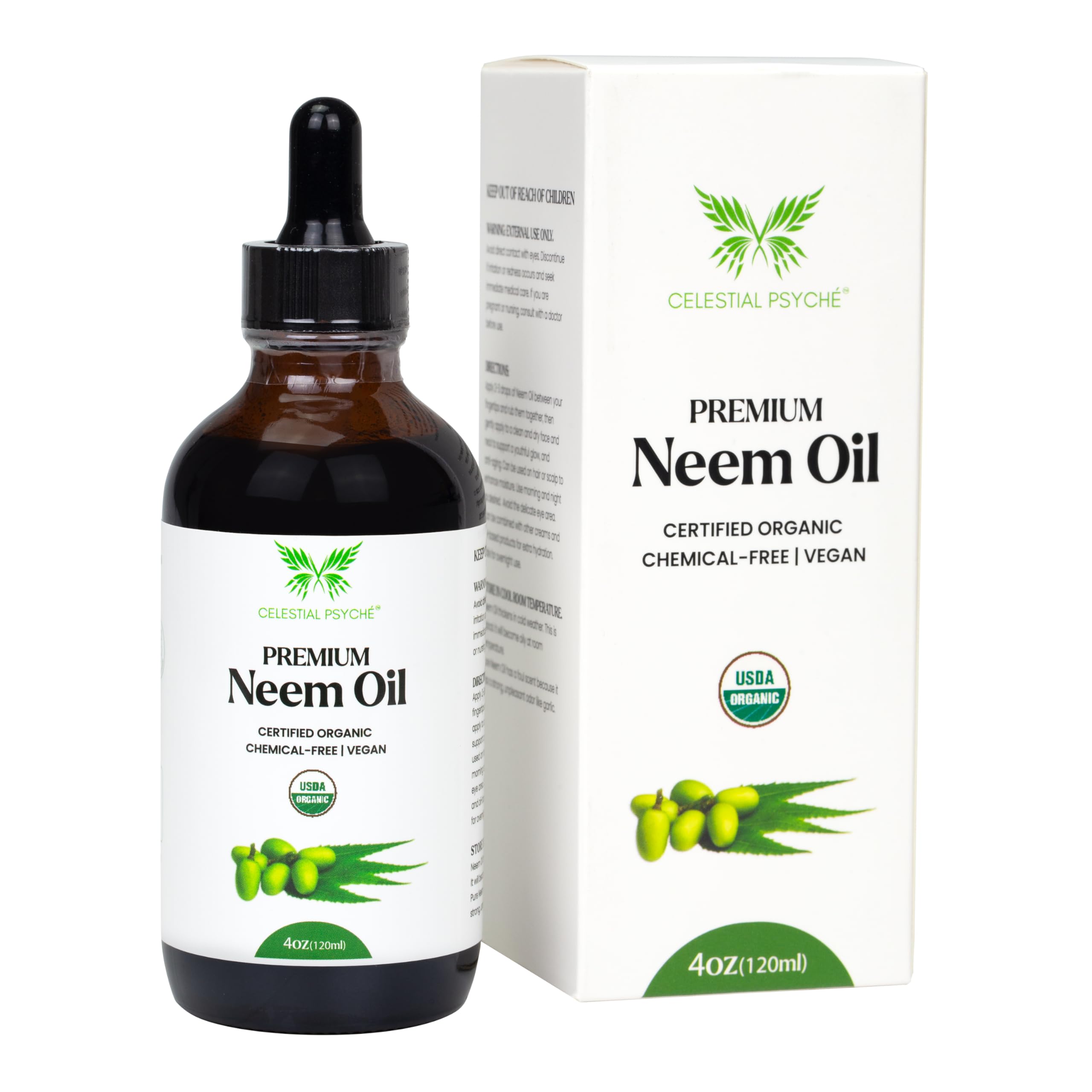 Celestial Psyché Neem Oil 4 Oz glass bottle