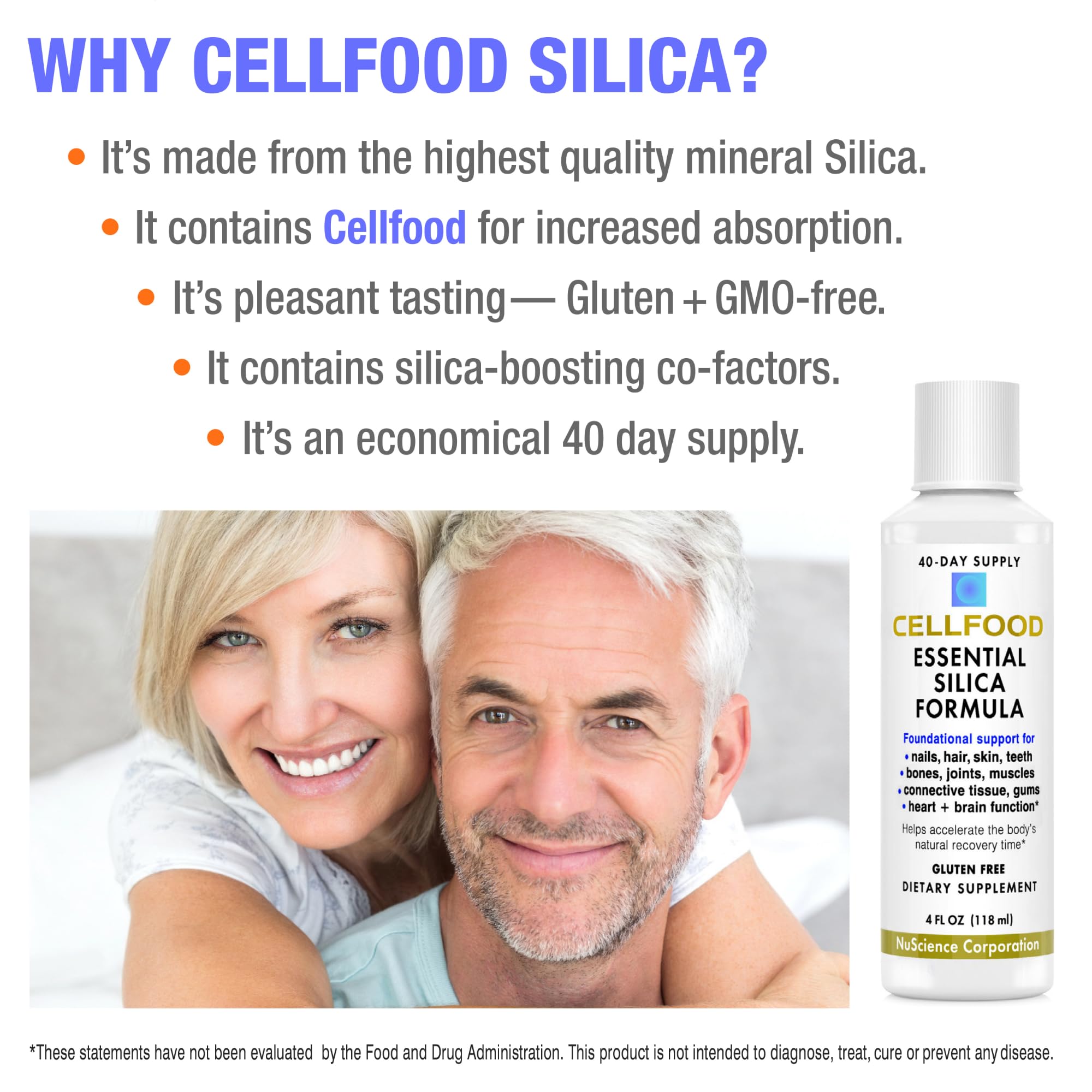 Cellfood 40-day supply silica supplement packaging